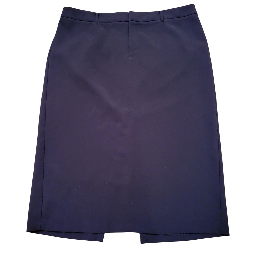 Eloquii 20 Pencil Skirt Black Stretch Belt Loops Back Slit Midi Office Classic